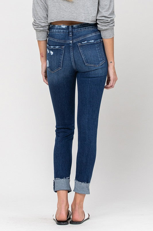 High-Rise Distressed Skinny Jeans