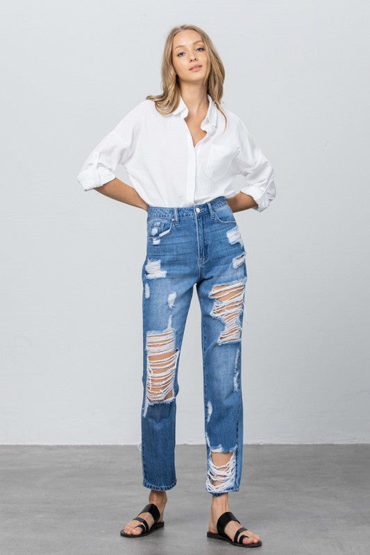 High Rise Straight Jeans