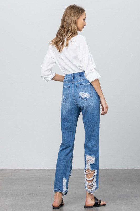 High Rise Straight Jeans