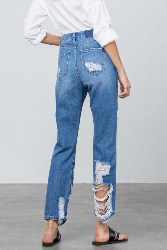 High Rise Straight Jeans