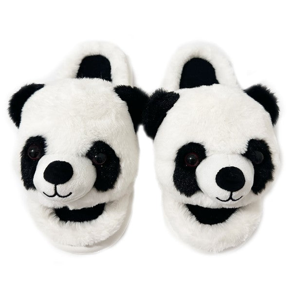 Panda Smiles Fuzzy Slippers