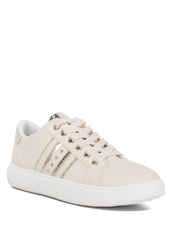 Claude Faux Leather Back Panel Sneakers