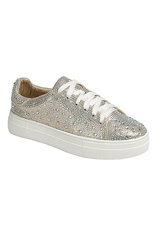 Champagne Rhinestone Sneakers