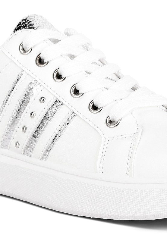 Claude Faux Leather Back Panel Sneakers