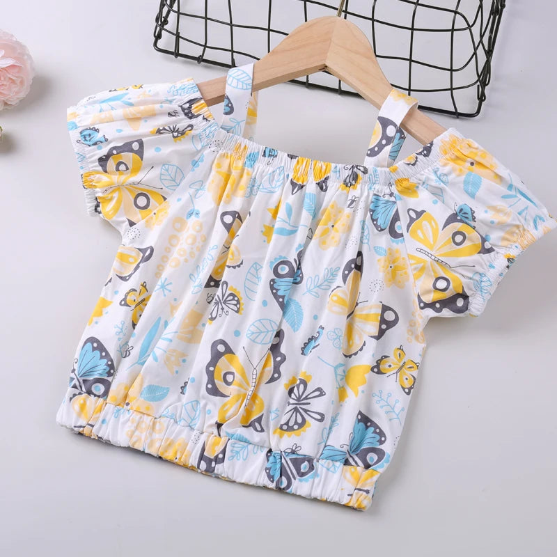 Humor Bear Girl's Top+ Bow Shorts Set