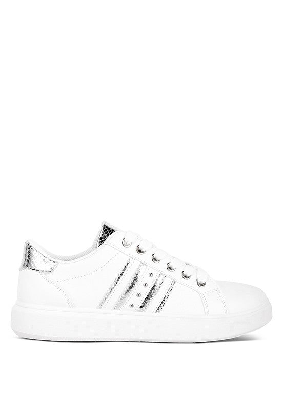 White Faux Leather Sneakers