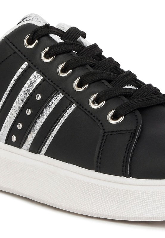 Claude Faux Leather Back Panel Sneakers