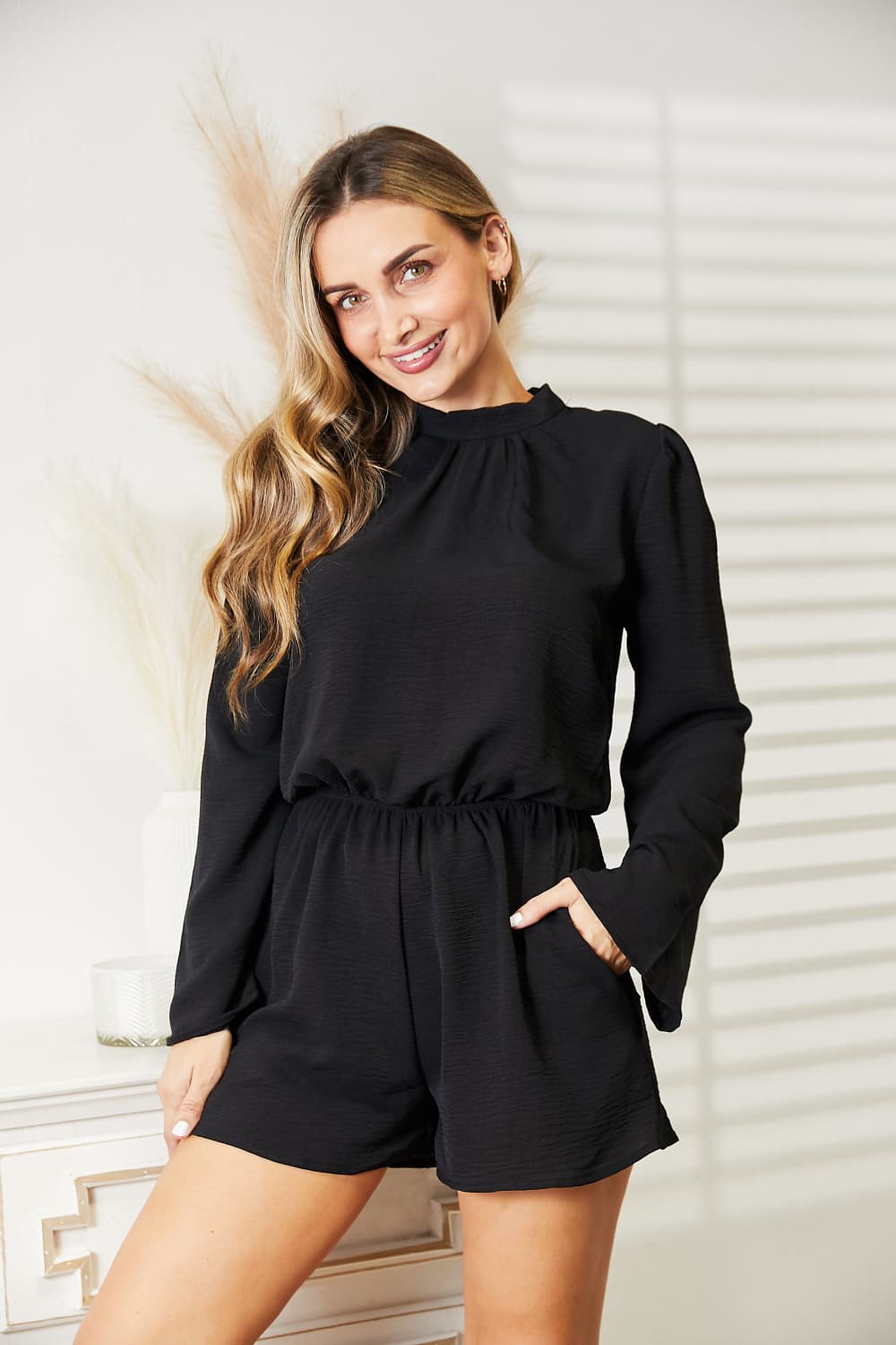 Culture Code Open-Back Romper with Pockets