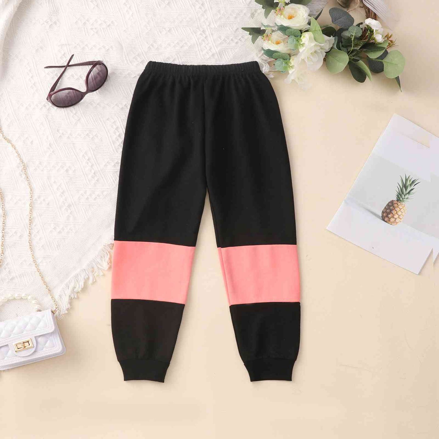 Pink/Black Sweatshirt and Joggers Set